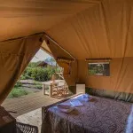 Aussicht von Safarizelt auf Campingplatz Capalbio