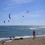 Kitesurfen am Strand Umgebung Campingplatz Capalbio