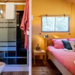 Badkamer en ouderslaapkamer safaritent 4p